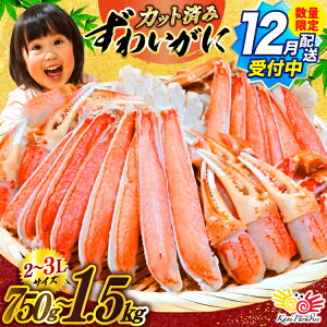 【ふるさと納税】12月配送受付中 数量限定 訳あり 【選べる内容量 配送時期】カット済み 生 ずわいがに むき身 セット 総重量750g/1.5kg (正味重量600g/1.2kg) 2-3Lサイズ [カネダイ 宮城県 気仙沼市