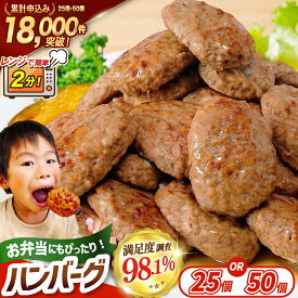 【ふるさと納税】 レンジで簡単 ハンバーグ [オサベフーズ 宮城県 気仙沼市] 大容量 時短 簡単調理 便利 肉 お肉 弁当 惣菜 おかず 業務用 25個 50個 選べる レンジ 5000 5000円 5000円以内