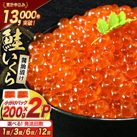 【ふるさと納税】 【選べる発送回数】 鮭 いくら 醤油漬け 200g×2p [宮城東洋 宮城県 気仙沼市 20566143] 魚介 イクラ さけ サケ 鮭 冷凍 小分け 醤油 鮭卵 鮭いくら 400g 1.2kg 2.4kg 4.8kg 定期便 3回 6回 12回 定期