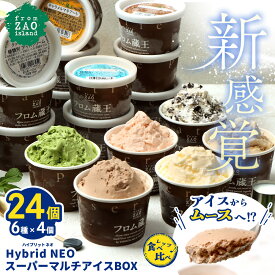 【ふるさと納税】フロム蔵王 Hybrid NEO スーパーマルチアイスBOX 24個 6種 各4個 | クッキーミルク キャラメル ミルク チョコ いちご 抹茶 アイス カップ スイーツ 白石市 山田乳業 ふるさと納税 宮城県 白石市【0114803】