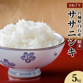 【ふるさと納税】【令和7年産】 ササニシキ 精米 5kg 宮城県 白石市産 | お米 米 5kg 特別栽培米 ササニシキ 精米 国産 あっさり 素朴な味わい 宮城米 ふるさと納税 宮城県 白石市 白石【0615101】