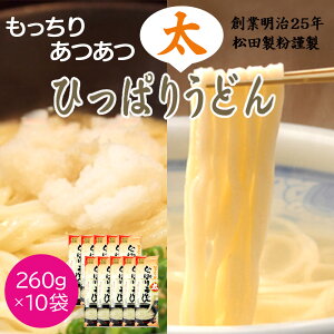 【ふるさと納税】ひっぱり太うどん 260g 10袋入【41155】