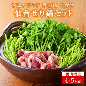 【ふるさと納税】【期間限定】【お届け日時指定必須】宮城ブランド 野田鴨 で食す 選べる内容量 仙台せり鍋 セット(漁亭 浜や) 鍋 せり鍋 鍋セット せり鍋鴨