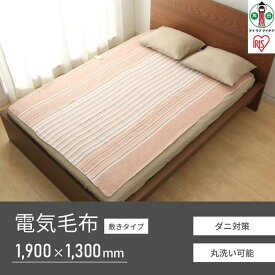 【ふるさと納税】 電気毛布 敷き アイリスオーヤマ 190×130cm ブラウン 敷きタイプ 洗える 温度無段階調節 丸洗いOK ダニ退治機能 あったか 寒さ対策 省エネ しきタイプ 敷き毛布 ダニ退治 温度調節可 温度調整 温度調節 節電 おすすめ 人気 アイリス EHB-1913-T