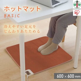 【ふるさと納税】 ホットマット デスク下 アイリスオーヤマ 60×60cm ブラウン 温度調節2段階 なめらか 寒さ対策 足元対策 電気カーペットマット 正方形 60×60 足元ヒーター 節電 寒さ対策 足元あったか 勉強 オフィス おすすめ 人気 アイリス HCM-60S-T