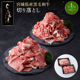 【ふるさと納税】【馬場牛】宮城県産黒毛和牛 切り落とし 1kg(500g×2)