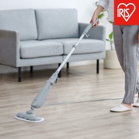 【ふるさと納税】スチームモップ アイリスオーヤマ 家電 電化製品 タンク容量240ml パネル式 コンパクト ハンドル伸縮 チャイルドロック付き 除菌 消臭 STM-240 グレー