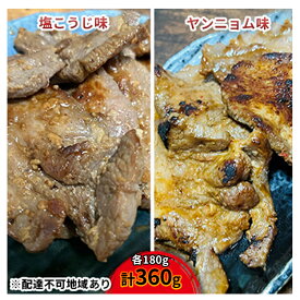 【ふるさと納税】【河村商店】味付け牛たん（塩こうじ味・ヤンニョム味）各200g 計400g　【牛タン・味付け・牛たん・塩こうじ味・ヤンニョム味・冷凍・セット】