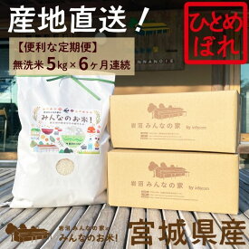 【ふるさと納税】【定期便6ヵ月連続】岩沼みんなの家の「みんなのお米！」ひとめぼれ無洗米5kg×6ヶ月