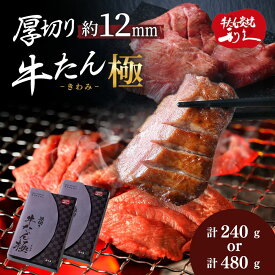 【ふるさと納税】【特別寄附額】牛タン 極 240g (120g×2個)/480g (120g×4個) セット 詰め合わせ 利久 牛たん 味付 厚切り牛タン スープ 牛 牛肉 肉 お肉 タン タン中 タン元 厚切り 焼肉 焼き肉 冷凍 ご飯のお供 真空パック 化粧箱 ギフト プレゼント 宮城県 岩沼市
