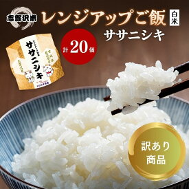 【ふるさと納税】【訳あり商品/令和6年産】レトルト ササニシキ 志賀沢米レンジアップごはん20個セット 常温 常温保存 レトルト食品 パックご飯 パックごはん ごはん ご飯 訳あり 訳アリ 賞味期限：2025年10月末 在庫限り 宮城 岩沼　お届け：～2025年10月15日