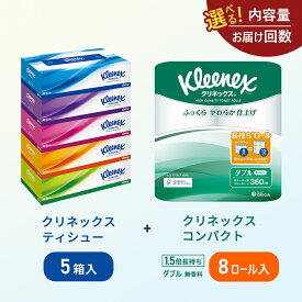 【ふるさと納税】岩沼市オリジナル【選べる内容量・お届け回数】ティッシュ クリネックス ティシュー 5箱入 トイレットペーパー ダブル 3倍 長持ち 4ロール入 スコッティ フラワーパック 無香料 長持ち 防災 災害 日用品 生活用品 生活必需品
