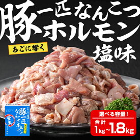 【ふるさと納税】＜選べる！＞豚一匹なんこつホルモン 塩味 1kg（約5〜7人分）〜 1.8kg (約11〜13人分） 国産 豚肉 肉 お肉 軟骨 ナンコツ 味付き ホルモン おつまみ 冷凍 小分け おまかせ お楽しみ 【株式会社佐利】tm232・tm373