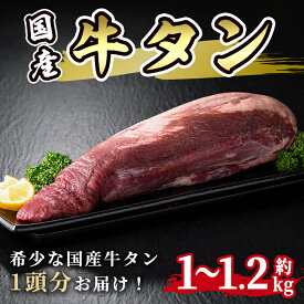 【ふるさと納税】国産牛タン 1頭分 約1kg～1.2kg ( 約8～10人分) 牛肉 肉 お肉 牛たん 厚切り 焼肉 冷凍 宮城 タン ブロック 【株式会社佐利】tm245