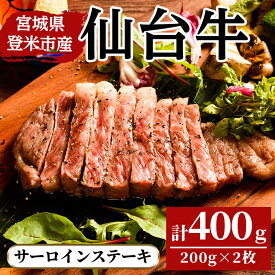 【ふるさと納税】仙台牛 サーロインステーキ 400g(200g×2枚) 登米市産 牛肉 お肉 にく 宮城県産 バーベキュー【三塚牧場】tm028