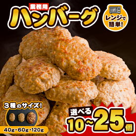 【ふるさと納税】レンジ で 温めるだけ ！業務用 ハンバーグ 国内製造 選べるサイズ！ 合計1kg〜1.2kg (40g×25個・60g×20個・120g×10個) レンジ調理 温めるだけ 冷凍 肉 お肉 お弁当 惣菜 おかず【株式会社オサベフーズ】tm379・tm380・tm381
