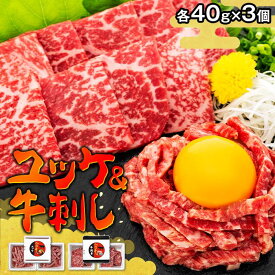 【ふるさと納税】牛肉 仙台牛 ユッケ セット ( ユッケ40g × 3 & タレ15g × 3 & 牛刺し40g × 3 )