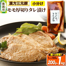 【ふるさと納税】漢方三元豚モモ厚切りタレ漬け 100g【選べる容量 2パック／4パック／6パック／10パック】