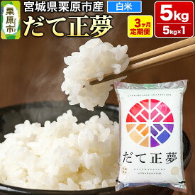 【ふるさと納税】《定期便3ヶ月》【令和7年産・白米】宮城県栗原産 だて正夢 毎月5kg (5kg×1袋)×3ヶ月