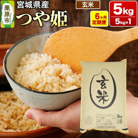 【ふるさと納税】《定期便6ヶ月》【令和7年産・玄米】宮城県産 つや姫 毎月5kg (5kg×1袋)×6ヶ月