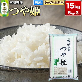 【ふるさと納税】【新米受付】【令和7年産・白米】宮城県産 つや姫 15kg (5kg×3袋)