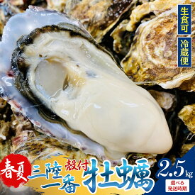 【ふるさと納税】【生食OK】 牡蠣 冷蔵 生食 漁師直送！【 選べる発送月・期間限定 】三陸産 殻付き三陸一番牡蠣 生牡蠣 真牡蠣 生食可 合計2.5kg （約20～30個） 産地直送 産直 三陸 宮城｜生牡蠣 牡蠣 かき カキ 海鮮 BBQ オイスター 海鮮 魚介 貝類