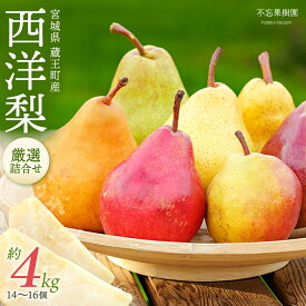 【ふるさと納税】【先行予約】厳選 西洋梨詰合せ約4kg（14個〜16個） 蔵王産 梨　【04301-0150】