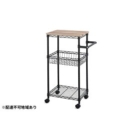 【ふるさと納税】カラーメタルラック　ワゴン　CMM-WG4084　ブラック　【雑貨 日用品 天板付きのワゴン ブラック】
