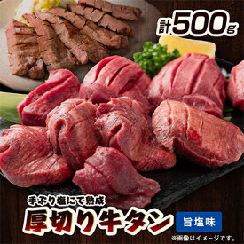 【ふるさと納税】仙台名物　厚切り牛タン　鉄板の旨塩味　500g【配送不可地域：離島】【1649227】