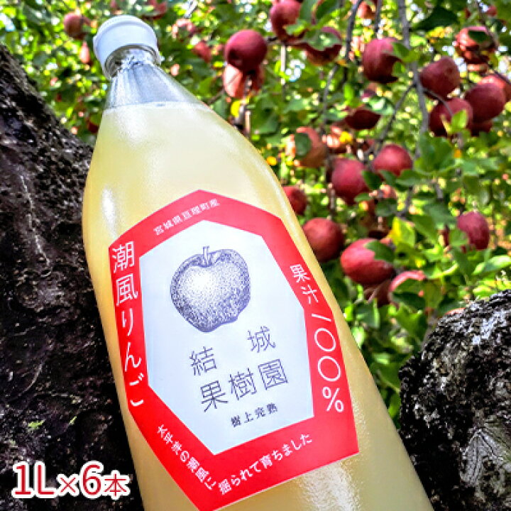 楽天市場 ふるさと納税 潮風リンゴジュース 1l 6本 結城果樹園 果物 フルーツ 果実飲料 ジュース りんご 林檎 宮城県亘理町