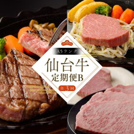 【ふるさと納税】【全3回 定期便 】 仙台牛 A5 定期便 B サーロインステーキ 200g×2 ヒレステーキ 150g×2 ヒレ150g×2＆サーロイン200g×2 ｜ 牛肉 ブランド牛 国産牛 和牛 黒毛和牛 霜降り 赤身 焼肉 BBQ鉄板焼き 人気 肉定期便 送料無料