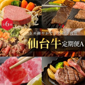 【ふるさと納税】【全6回定期便】 仙台牛 A5 定期便A ロースすき焼き用380g×1 サーロインステーキ200g×2 肩ロース焼き肉用500g×1 ヒレステーキ150g×2 ランプ120g＆イチボ120g ヒレ150g×＆サーロイン200g×2｜牛肉 肉 お肉 ブランド牛 国産牛 和牛 黒毛和牛 霜降り 赤身