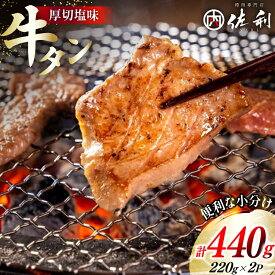 【ふるさと納税】 牛肉 佐利の牛タン 厚切 塩味 440g (220g×2p) [佐利 宮城県 南三陸町] 精肉 肉 牛肉 牛たん 牛タン ぎゅうたん タン タン塩 厚切り 味付き 肉 牛 冷凍 焼肉 焼き肉 BBQ アウトドア 小分け 冷凍 FAK-0043