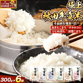 【ふるさと納税】米 極上秋田年貢米食べ比べセット 2合（300g)×6袋 令和7年産 秋田県産 [米 お米 こめ 白米 精米 ご飯 ごはん 米どころ 秋田県産 小分け サキホコレ あきたこまち 淡雪こまち ひとめぼれ 食べ比べ]