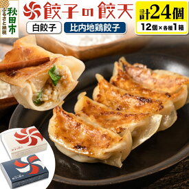 【ふるさと納税】餃子 年間100万個完売！【至福の白餃子・比内地鶏餃子24個詰合せ】餃子の餃天 惣菜 豚肉 鶏肉