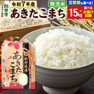 【ふるさと納税】新米 令和7年産 あきたこまち 15kg (5kg×3袋) 【無洗米】【選べるお届け回数(定期便)】秋田県産 こまちライン