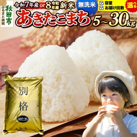 【ふるさと納税】米 あきたこまち【無洗米】 秋田県産 《選べる R7年産／R8年産 新米受付×容量×お届け回数》 5kg・10kg・20kg・30kg （5kg小分け袋） [新米 先行予約 先行受付 米 コメ 無洗米 あきたこまち おいしい 美味しい]