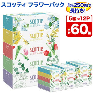 ティッシュペーパー スコッティ フラワーボックス250組 ...