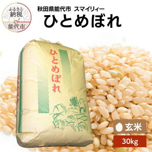 【ふるさと納税】令和7年産 ひとめぼれ 玄米 30kg 秋田県産 お米 米 ごはん ご飯 単一原料米 お届け:ご入金確認後、2週間〜1ヶ月程度でお届け予定です。