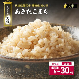 【ふるさと納税】あきたこまち 選べる 回数 玄米 容量 5kg 10kg 20kg 30kg こだわりの大粒 杜の雫 ご飯 ブランド米 大粒　お届け：単品：ご入金確認後、2週間～1ヶ月程度でお届けします。定期便：ご入金確認後、翌月中旬頃からお届けを開始します。