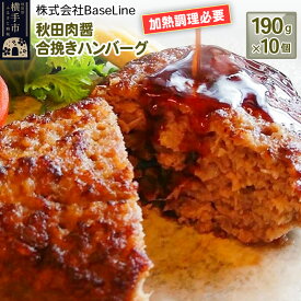 【ふるさと納税】【ドンと190g】秋田肉醤合挽きハンバーグ（190g）×10個 生ハンバーグ 加熱必要