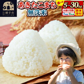 【ふるさと納税】《令和7年産》《選べる容量×お届け回数》 米 あきたこまち 5kg・10kg（5kg小分け袋） 【無洗米】 秋田県産