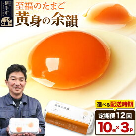 【ふるさと納税】【常温発送】《定期便12ヶ月》黄身の余韻（10個×3P）【発送時期が選べる】12か月 12ヵ月 12カ月 12ケ月 卵 玉子 たまご 開始時期選べる 東海林養鶏場 至福のたまご 黄身の余韻 タマゴ