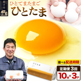 【ふるさと納税】【常温発送】《定期便3ヶ月》ひとたま 10個×3P【発送時期が選べる】東海林養鶏場 ひとたま 卵 玉子 たまご タマゴ3か月 3ヵ月 3カ月 3ケ月 開始時期選べる