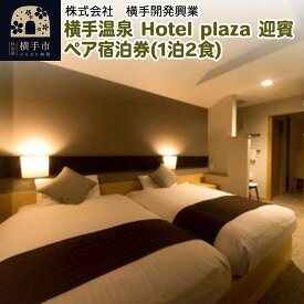 【ふるさと納税】横手温泉 Hotel plaza 迎賓 ペア宿泊券(1泊2食)