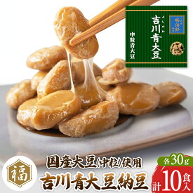 【ふるさと納税】二代目福治郎納豆　吉川青大豆納豆【中粒】5袋（1袋×2食入）計10食