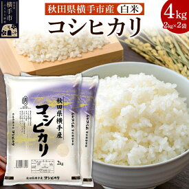 【ふるさと納税】【白米】令和7年産 横手市産コシヒカリ 4kg（2kg×2袋） [秋田県産 コシヒカリ こしひかり 4キロ]