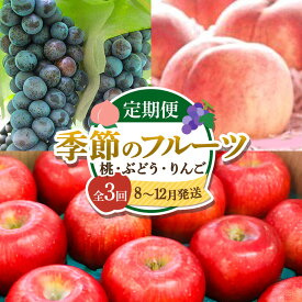 【ふるさと納税】【先行受付】《年3回お届け》横手市産 季節のフルーツ定期便《8月〜12月お届け》（桃・ぶどう・りんご） [先行予約 旬 くだもの 果物 フルーツ 桃 もも モモ ぶどう ブドウ 葡萄 りんご リンゴ 林檎 あかつき スチューベン]
