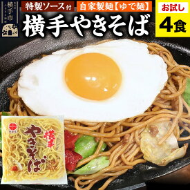 【ふるさと納税】横手やきそば（専用茹で麺＆ストレートソース）おためし 4食