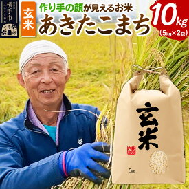 【ふるさと納税】《令和8年産 新米受付》忠さん農園 作り手の顔が見えるお米 秋田県横手市産 あきたこまち 玄米 10kg（5kg×2袋） [新米 先行予約 お米 米 ごはん ご飯]